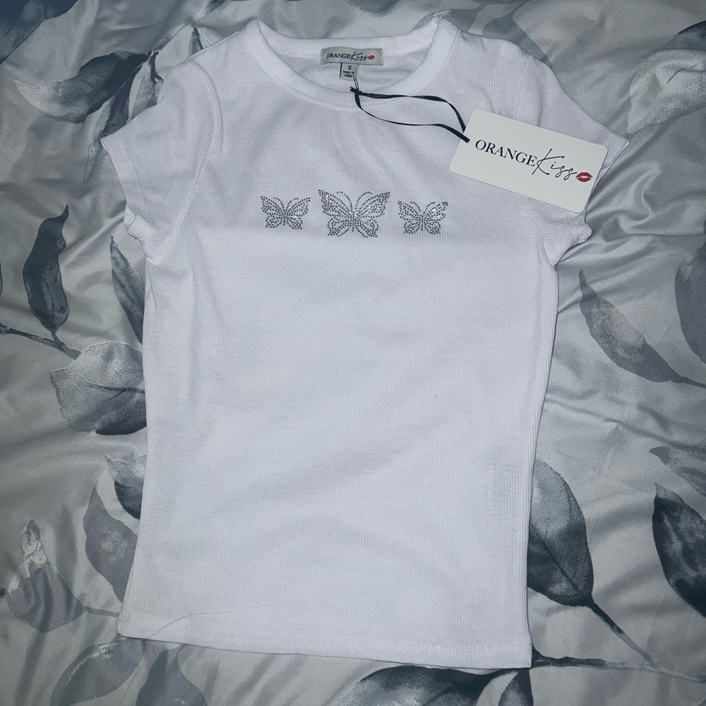 Butterfly Rhinestone T-Shirt